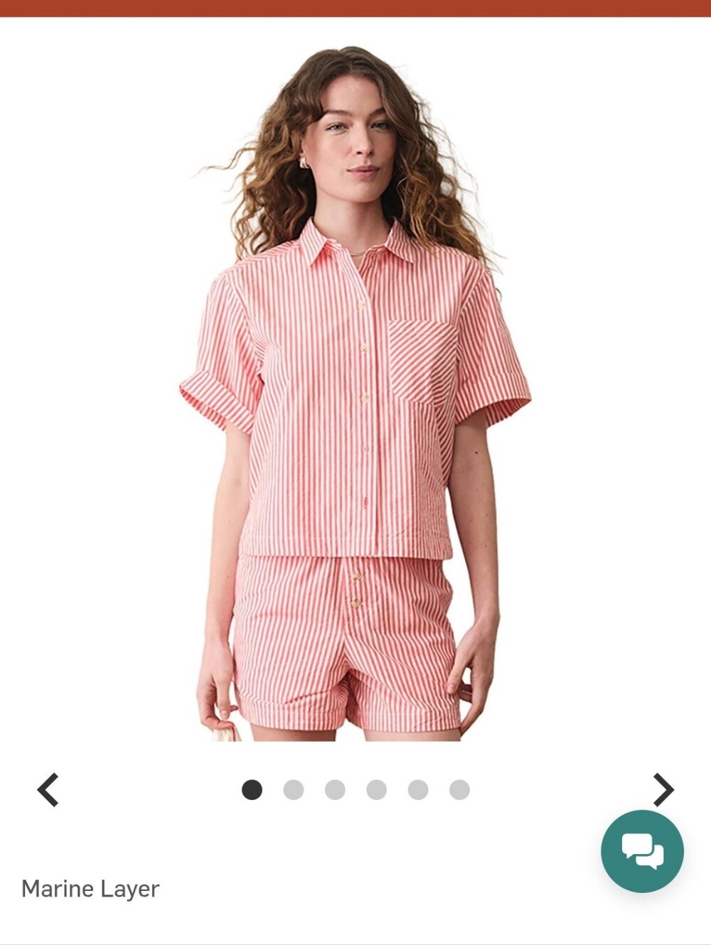 Marine Layer Pink and White Striped Short-Sleeve Button-Down Shirt